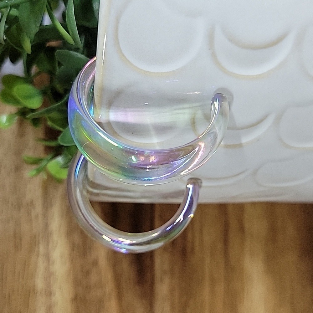 Holograph Bubble Hoop Earrings - Picture 5 of 9